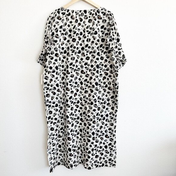 NWT Kate Landry Animal Print Midi Patio Lounge Dress Mumu Sz L - Picture 6 of 10